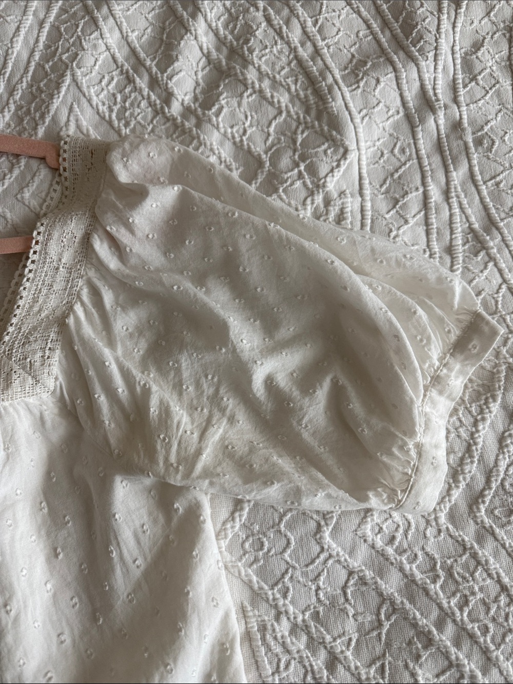 Cleobella Cream Eyelet Square-Neck Peasant Blouse XS - Picture 7 of 11